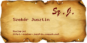 Szekér Jusztin névjegykártya